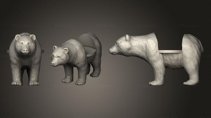 Статуэтки животных (Медведь, STKJ_1909) 3D модель для ЧПУ станка